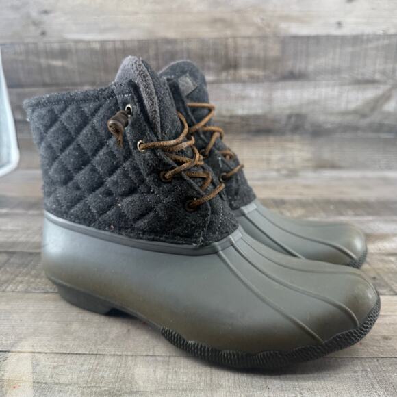 Sperry Womens Waterproof Emboss Wool Duck Boots Rain Snow Size 9M - Picture 1 of 16